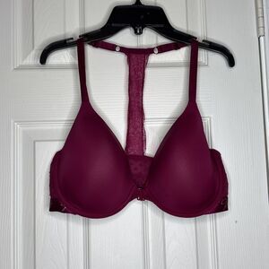 Victoria’s Secret 36DD Burgundy Lace Racerback Bra Perfect Coverage